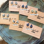 Decorative Tear Drop Stoneware Stud Earrings