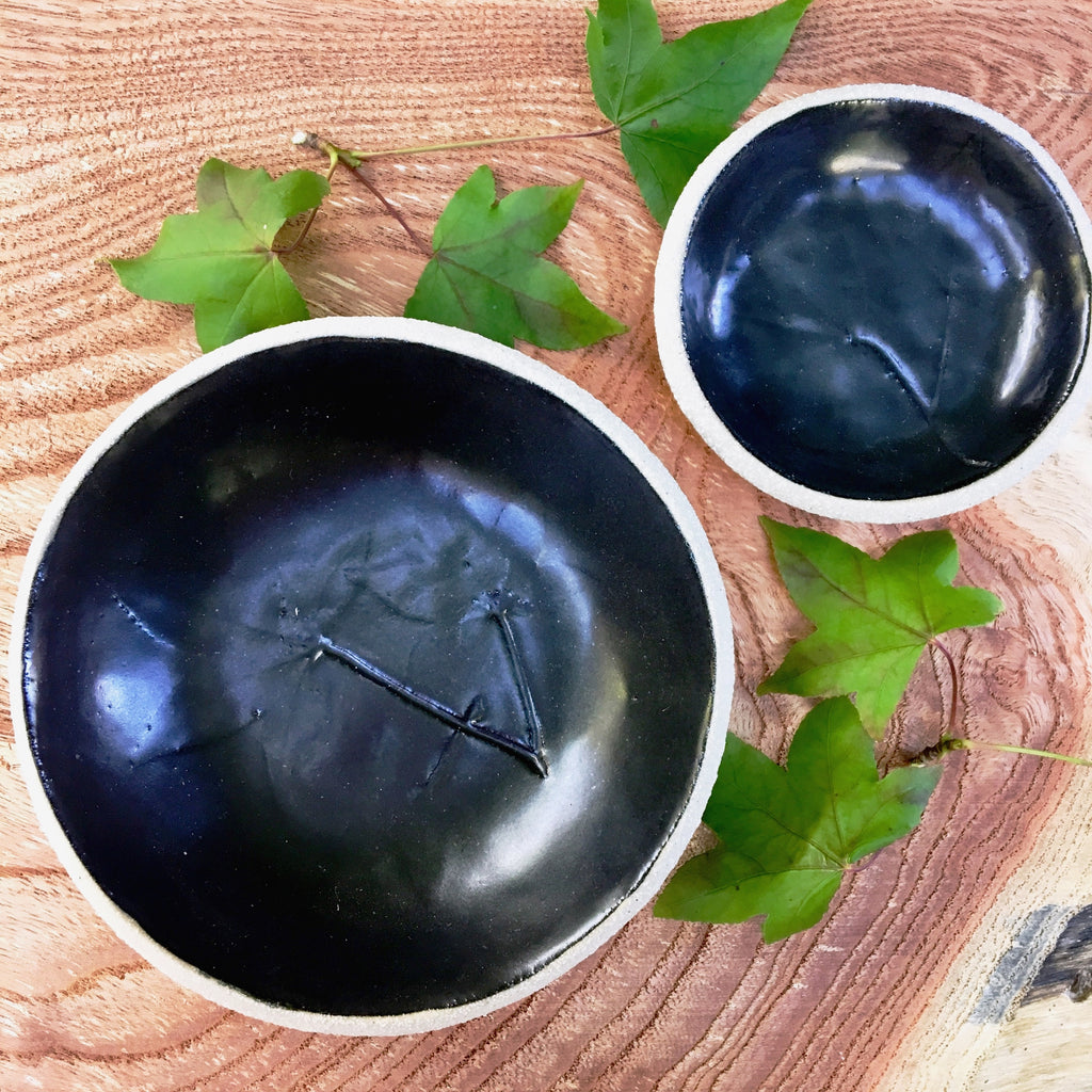 Black Maple Leaf Bowls