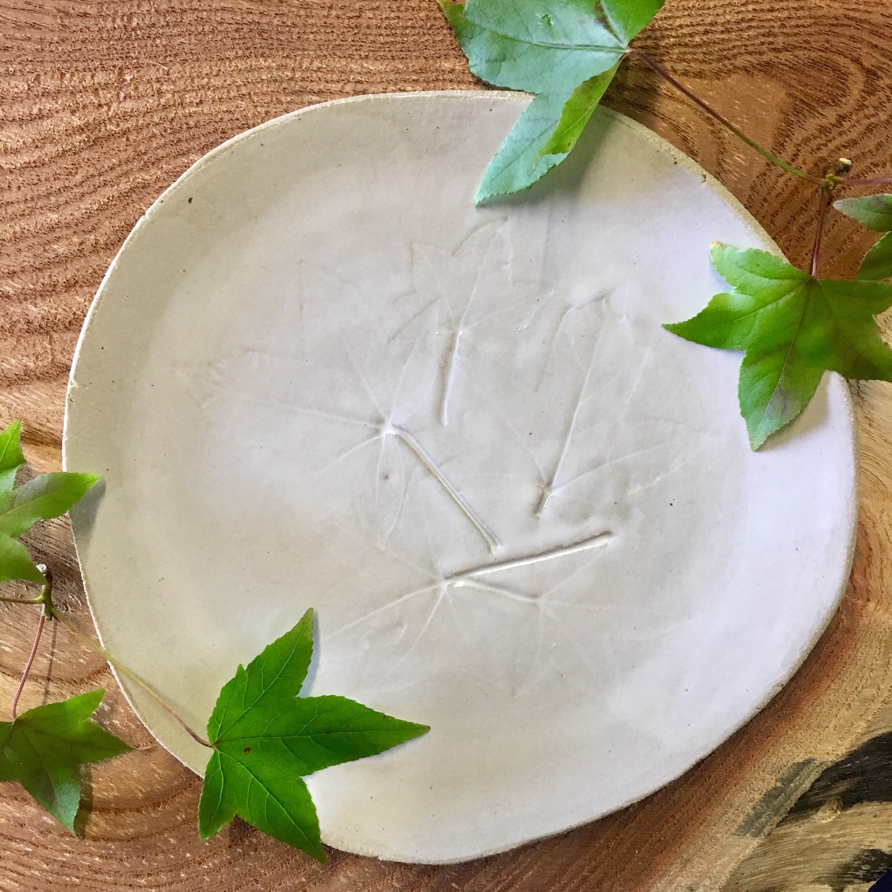White Maple Leaf Plate