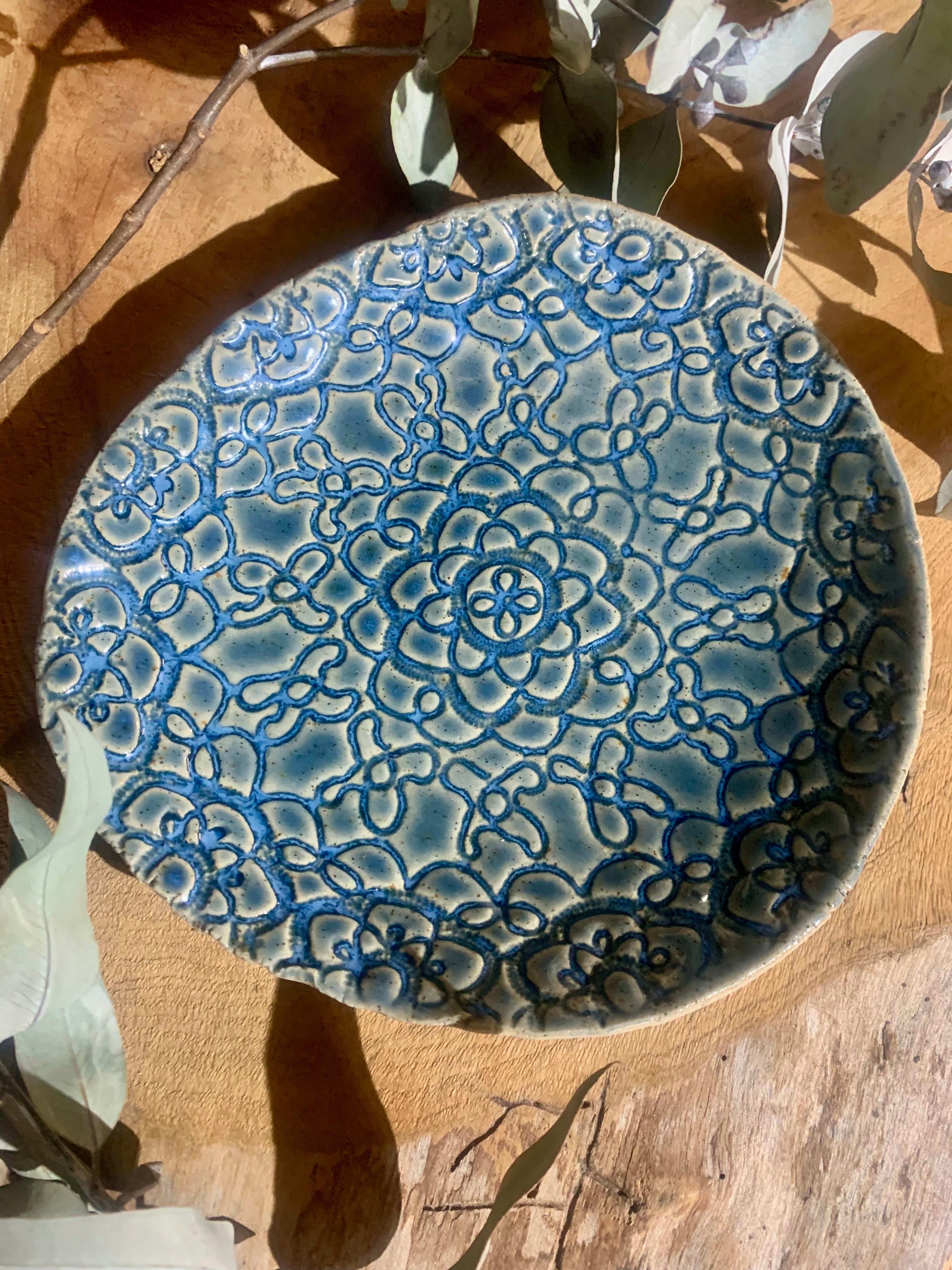 Blue Opal Lace Print No. 2 Bowl